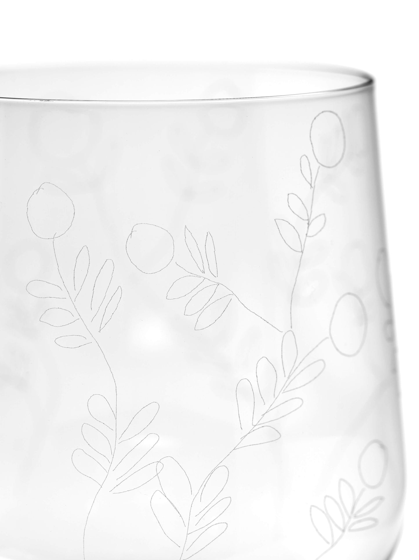 White Wine Glass Mirtillo Tea Mf