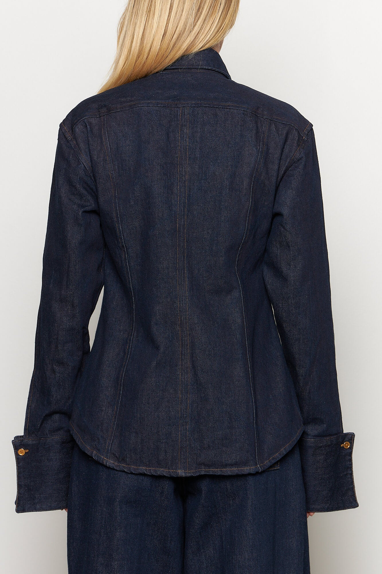 Ira Pointed Collar Denim Shirt