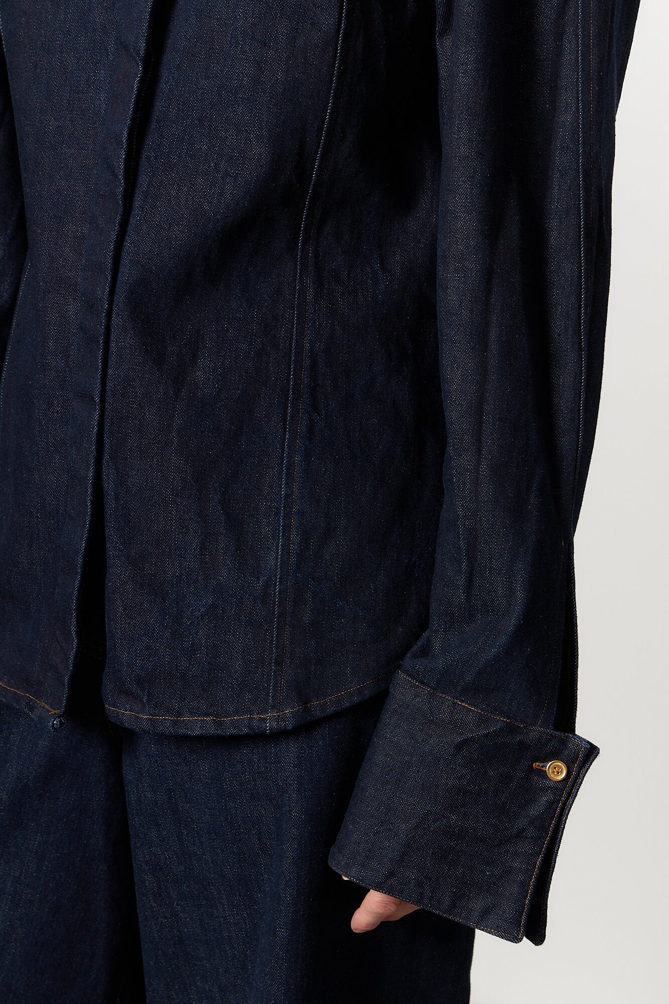 Ira Pointed Collar Denim Shirt