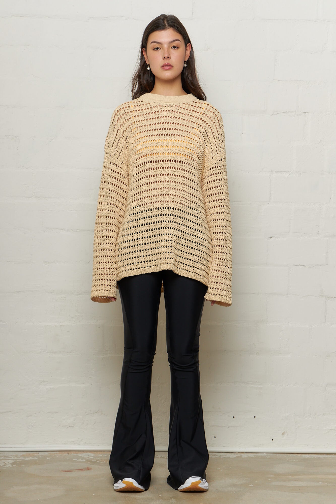 Elton Crochet Crew-Neck Ecru