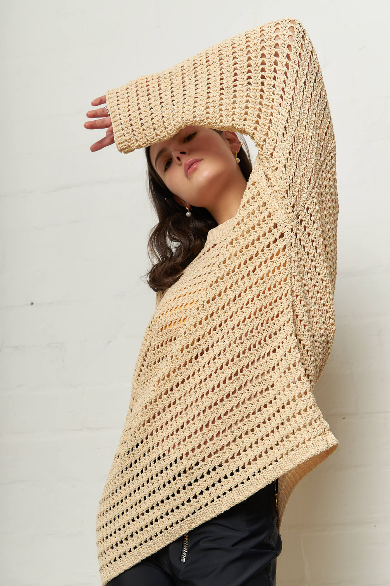 Elton Crochet Crew-Neck Ecru