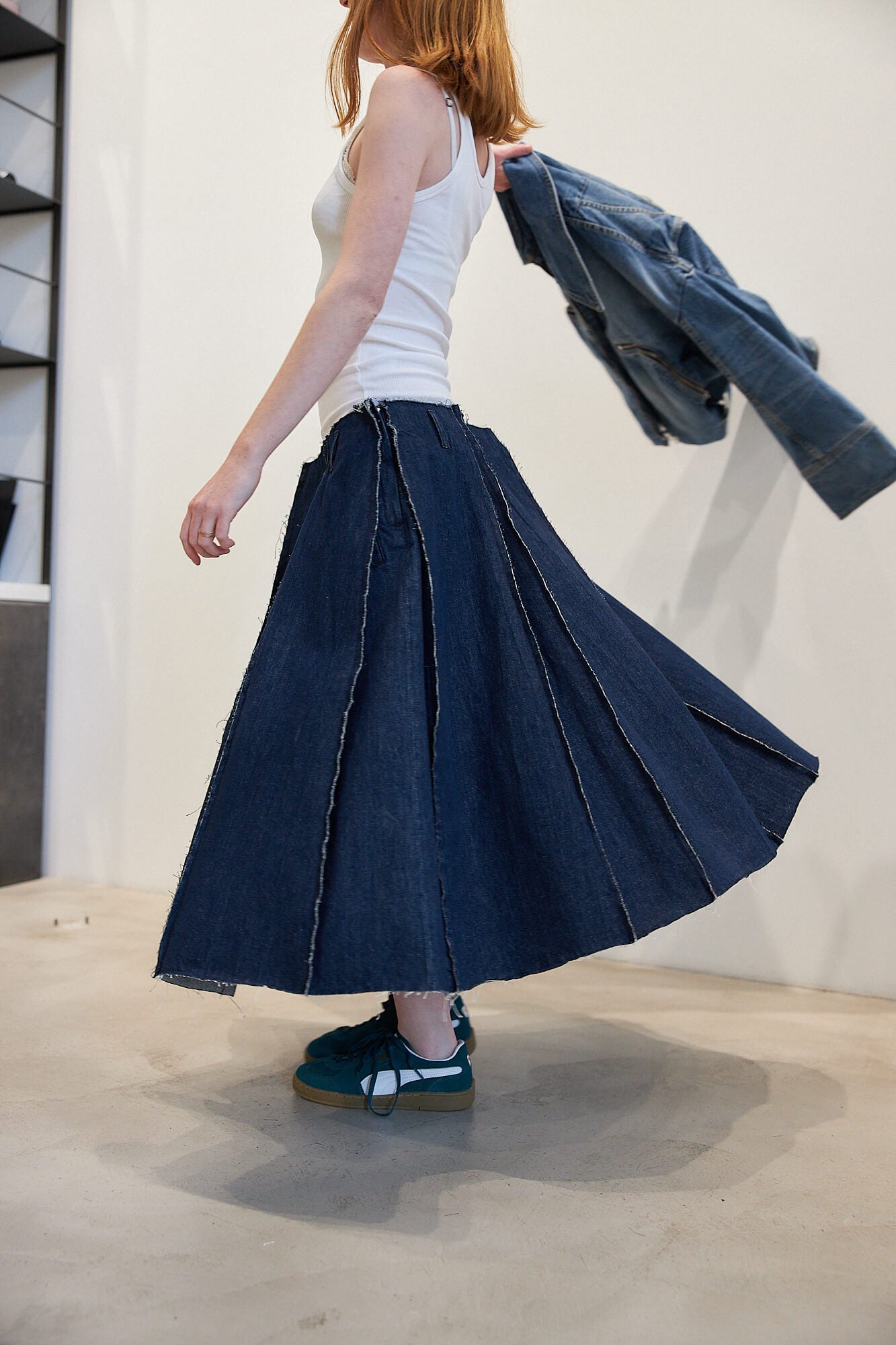 Jamea Blue Pleated Skirt