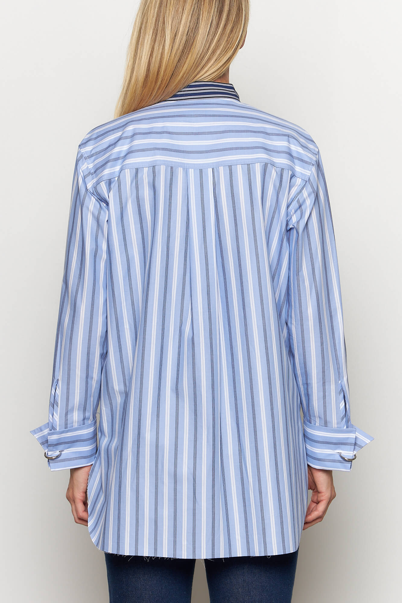 Mixed Stripes Overlaping Shirt