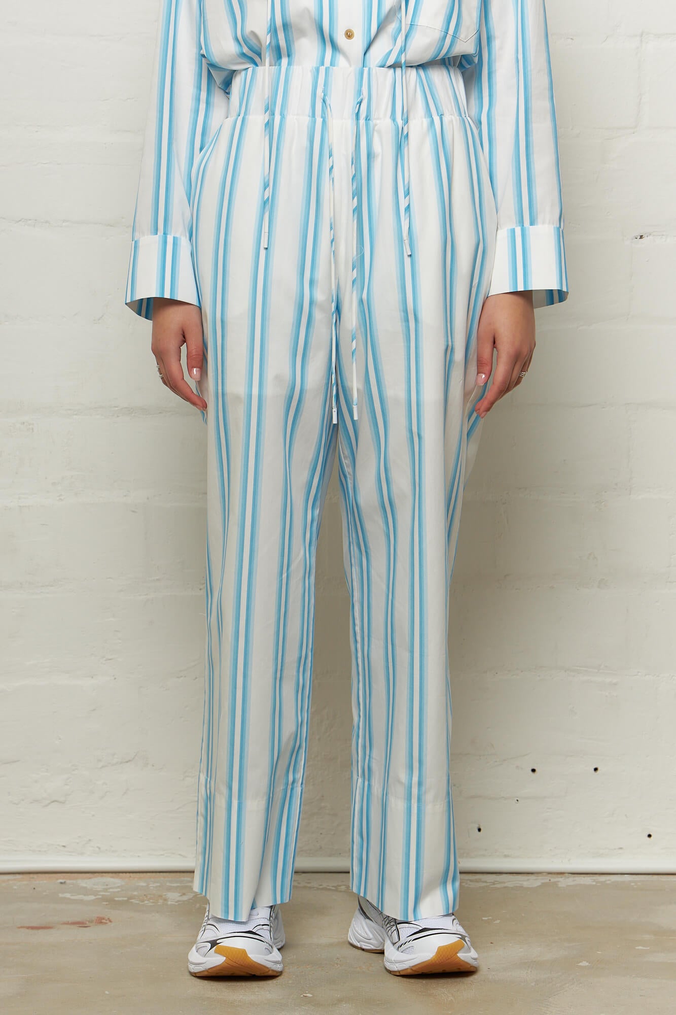 Andi Trousers Organic Cotton Stripe Blue