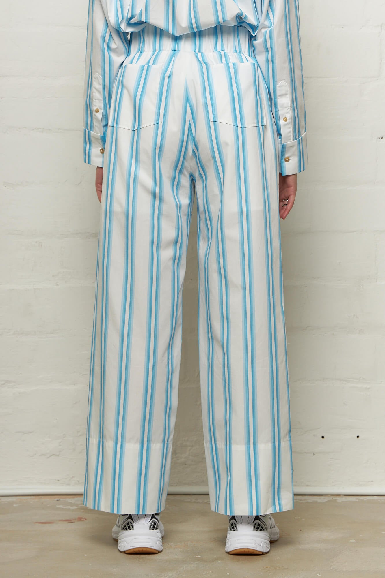 Andi Trousers Organic Cotton Stripe Blue