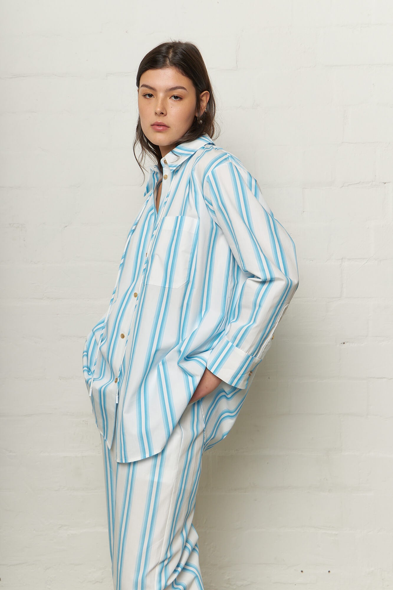 Ashley Shirt Blue Striped Organic Cotton