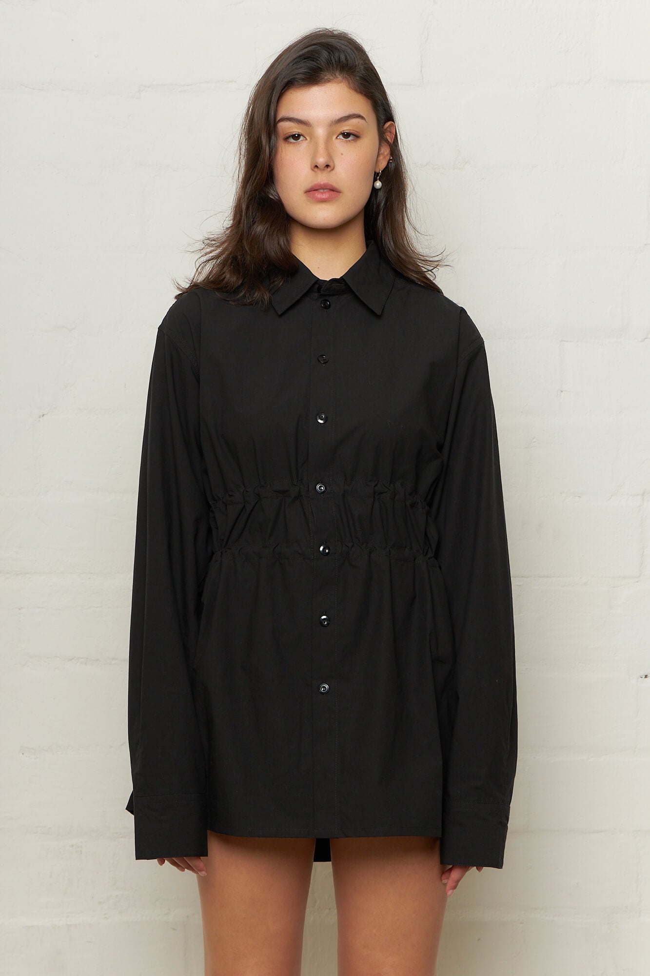 Shirt With Drawstring Black