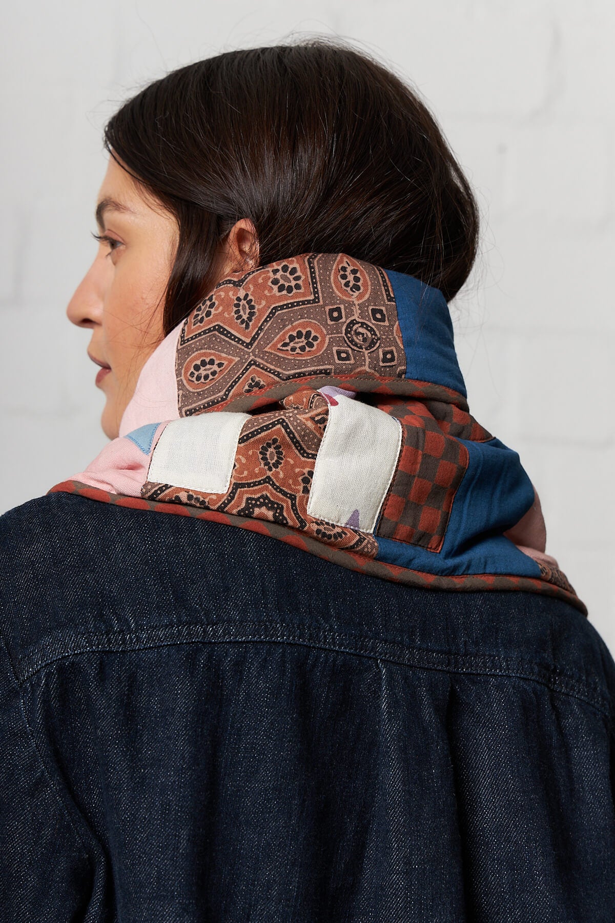 Puffer Scarf Star Scraps Patchwork