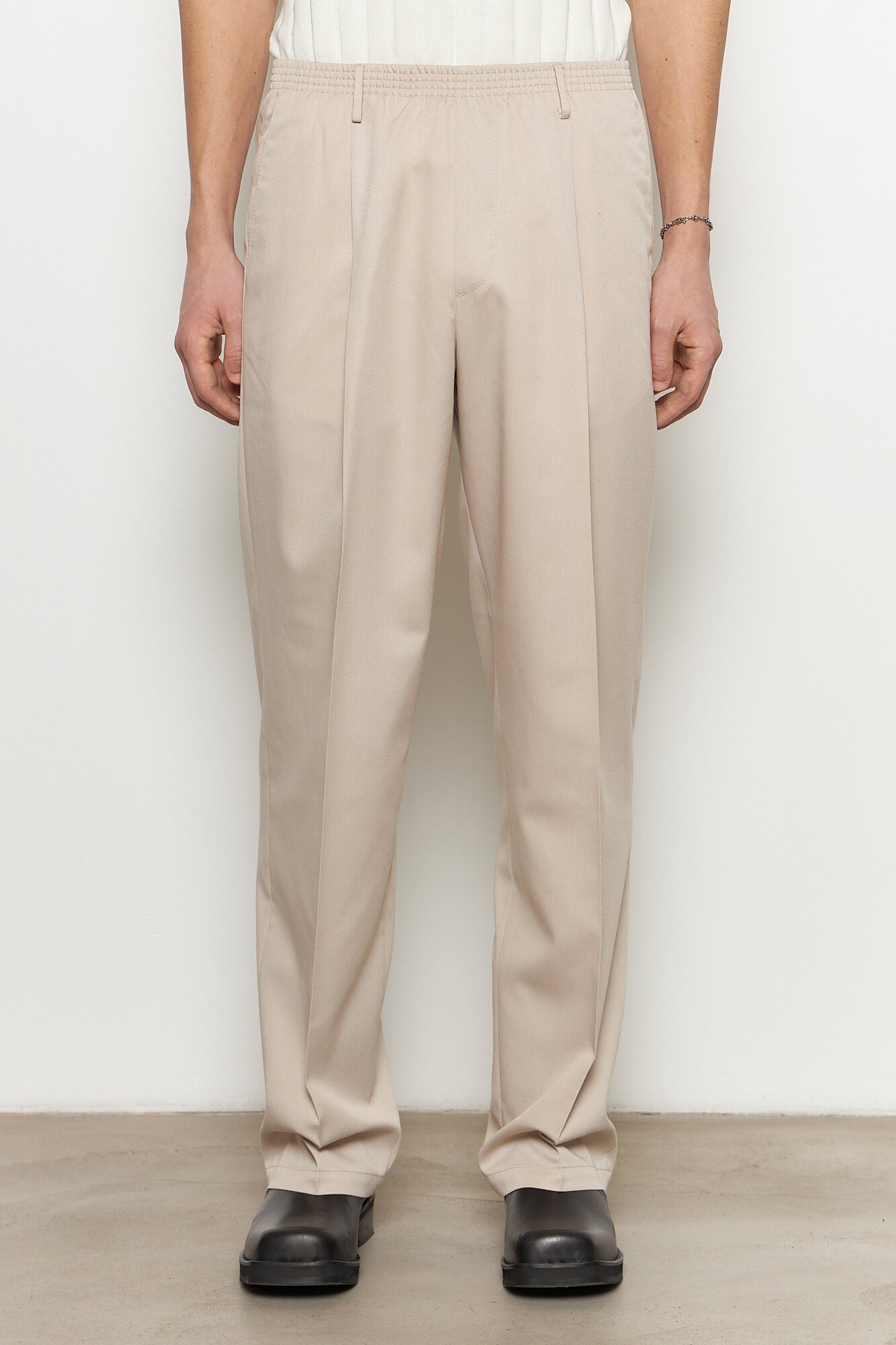 Ezio Beige Wide Leg Pants
