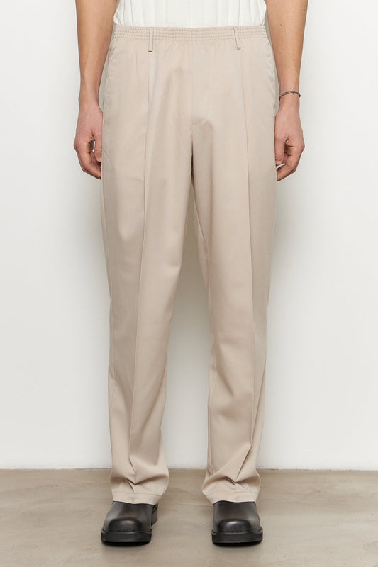Ezio Beige Wide Leg Pants