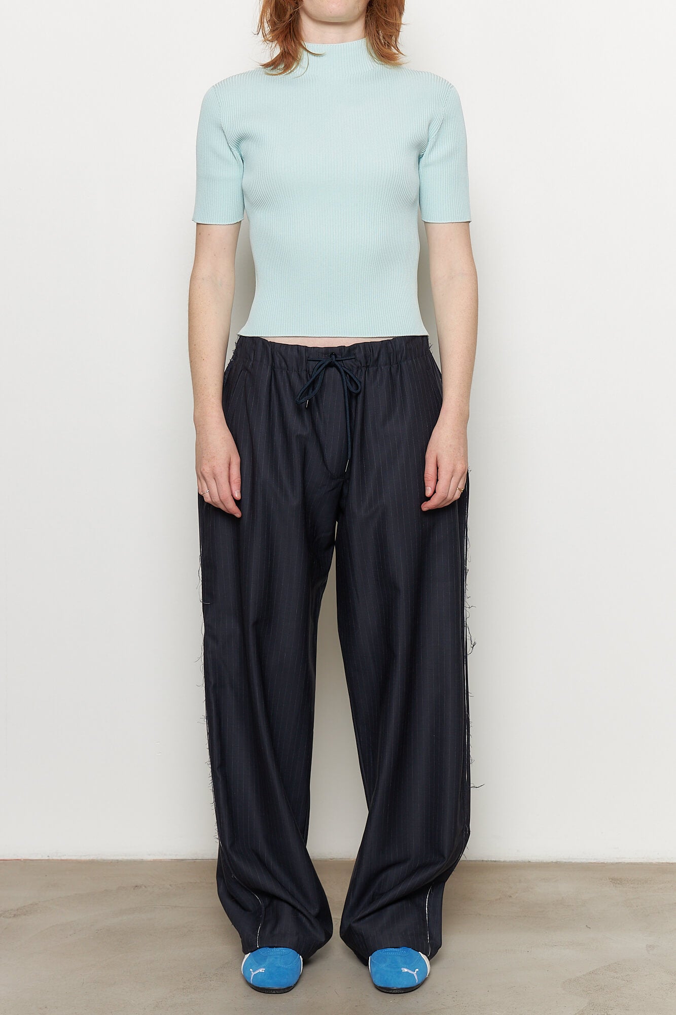 Portrait Short Sleeve Top Aqua