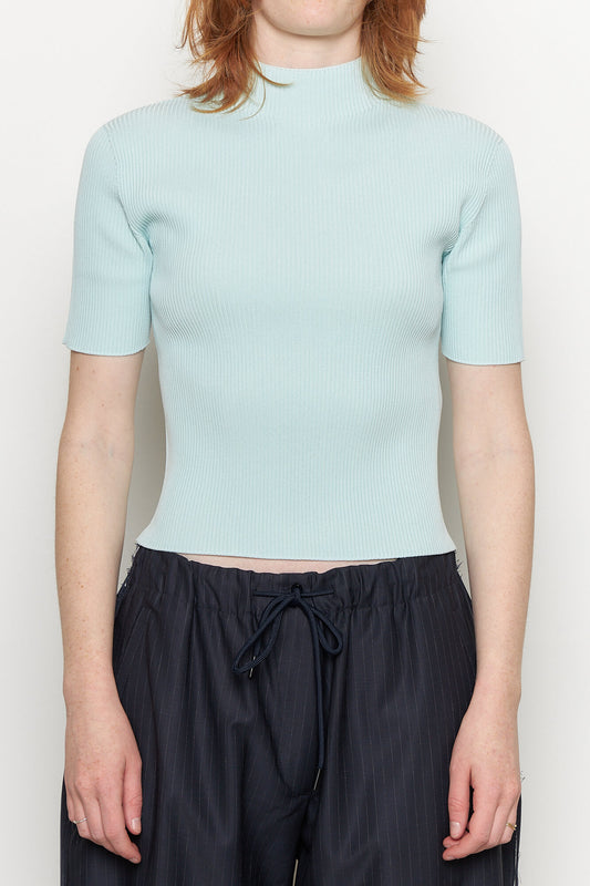 Portrait Short Sleeve Top Aqua
