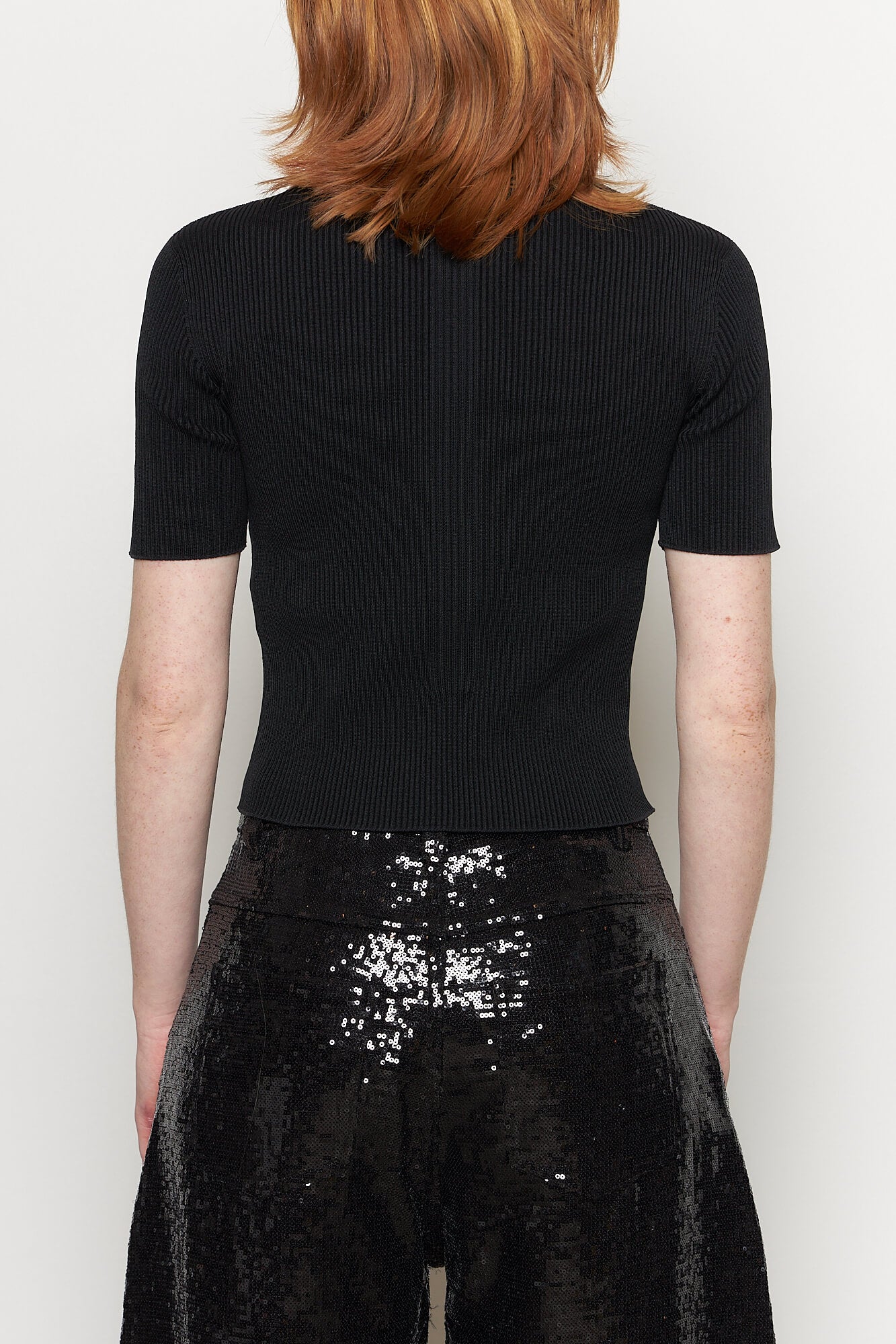 Portrait Short Sleeve Top Black