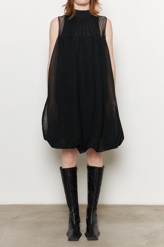 Portrait Sleeveless Dress Black
