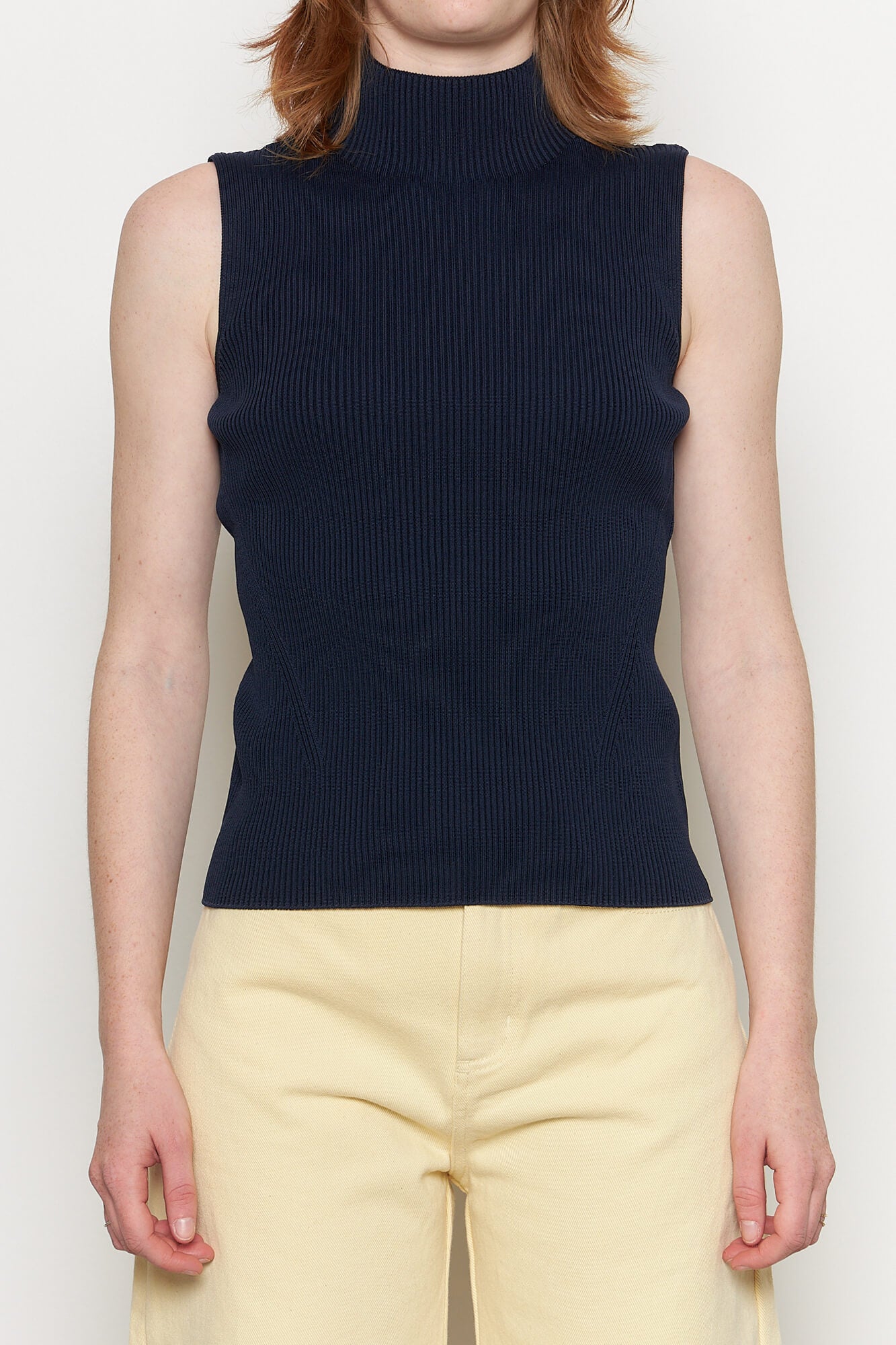 Portrait Sleeveless Top Navy