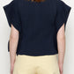 Portrait Crease Top Navy