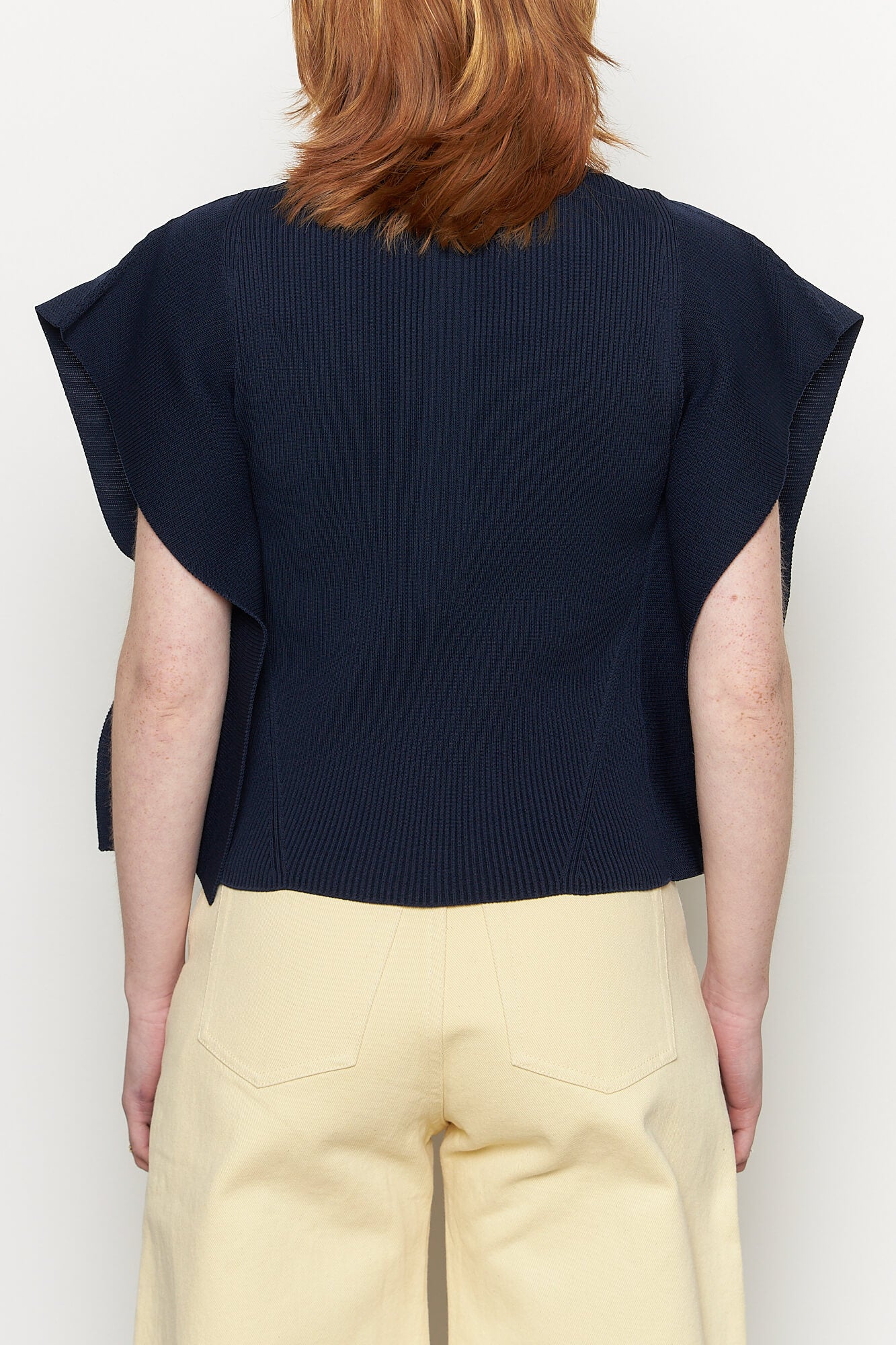 Portrait Crease Top Navy