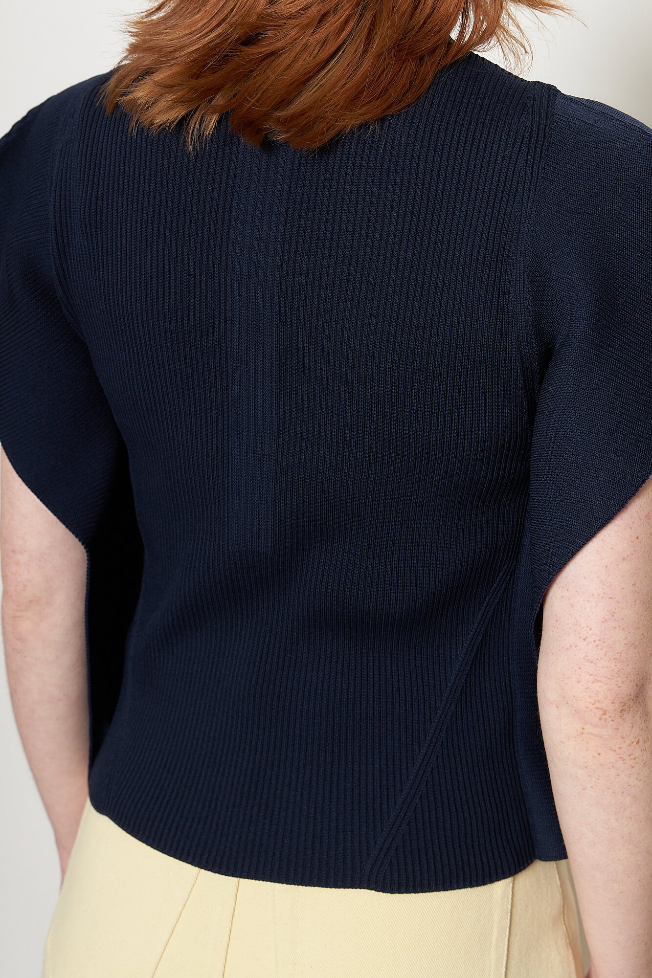 Portrait Crease Top Navy