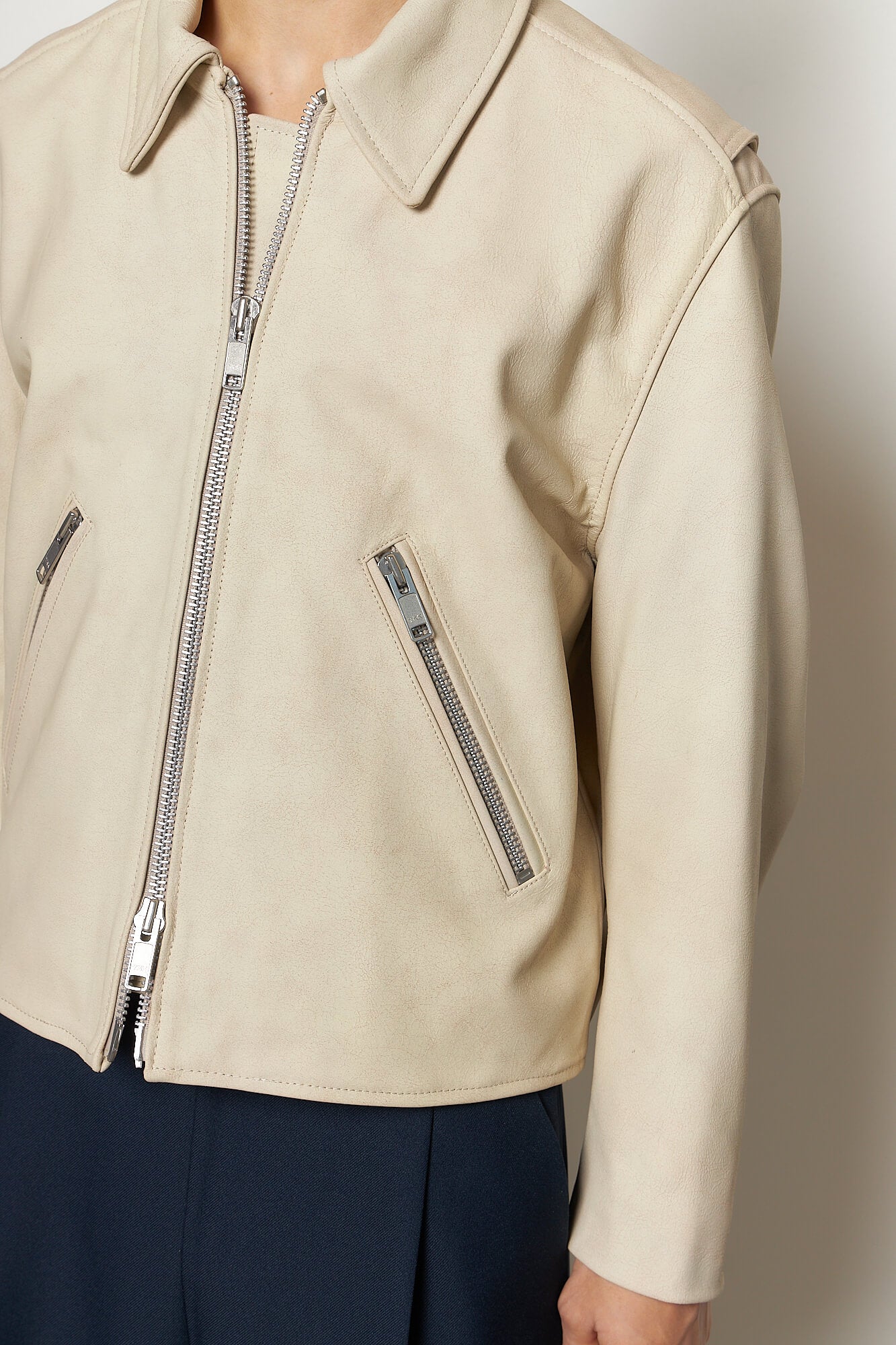Beni Cropped Leather Jacket