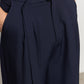 Omari Double Pleated Trousers Navy