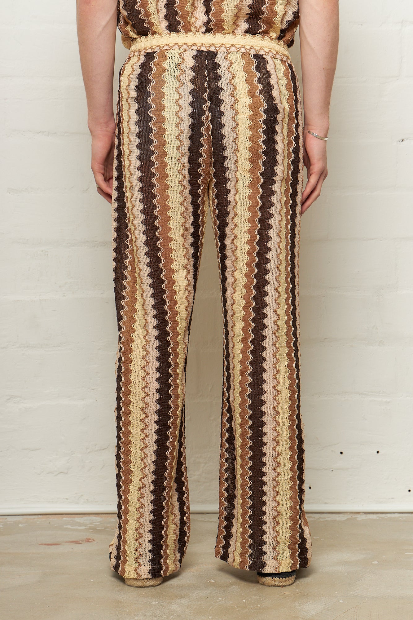 Corey Elasticated Trousers Brown Wave
