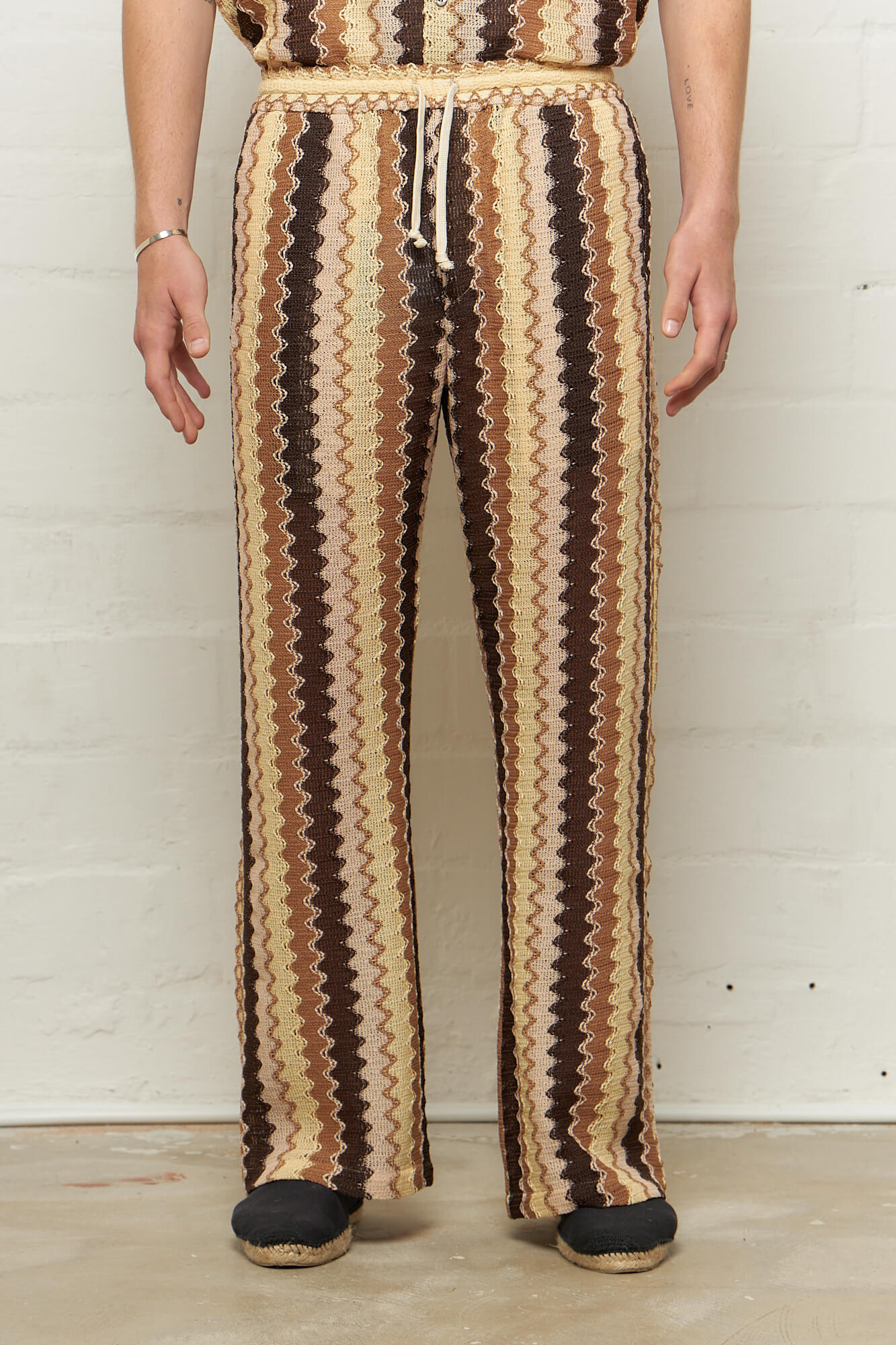 Corey Elasticated Trousers Brown Wave