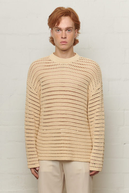 Elton Crochet Crew-Neck Ecru