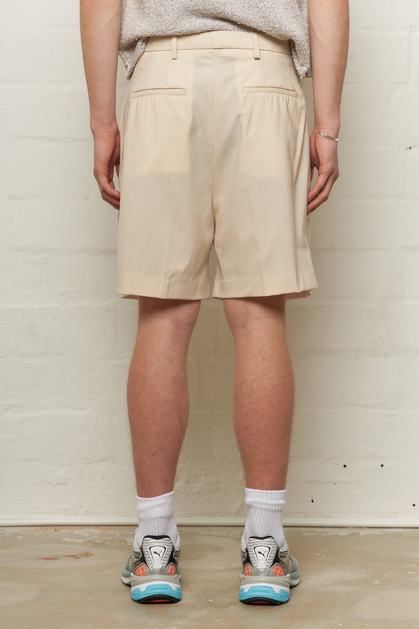 Manson Pleated Shorts Ecru