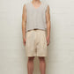 Manson Pleated Shorts Ecru