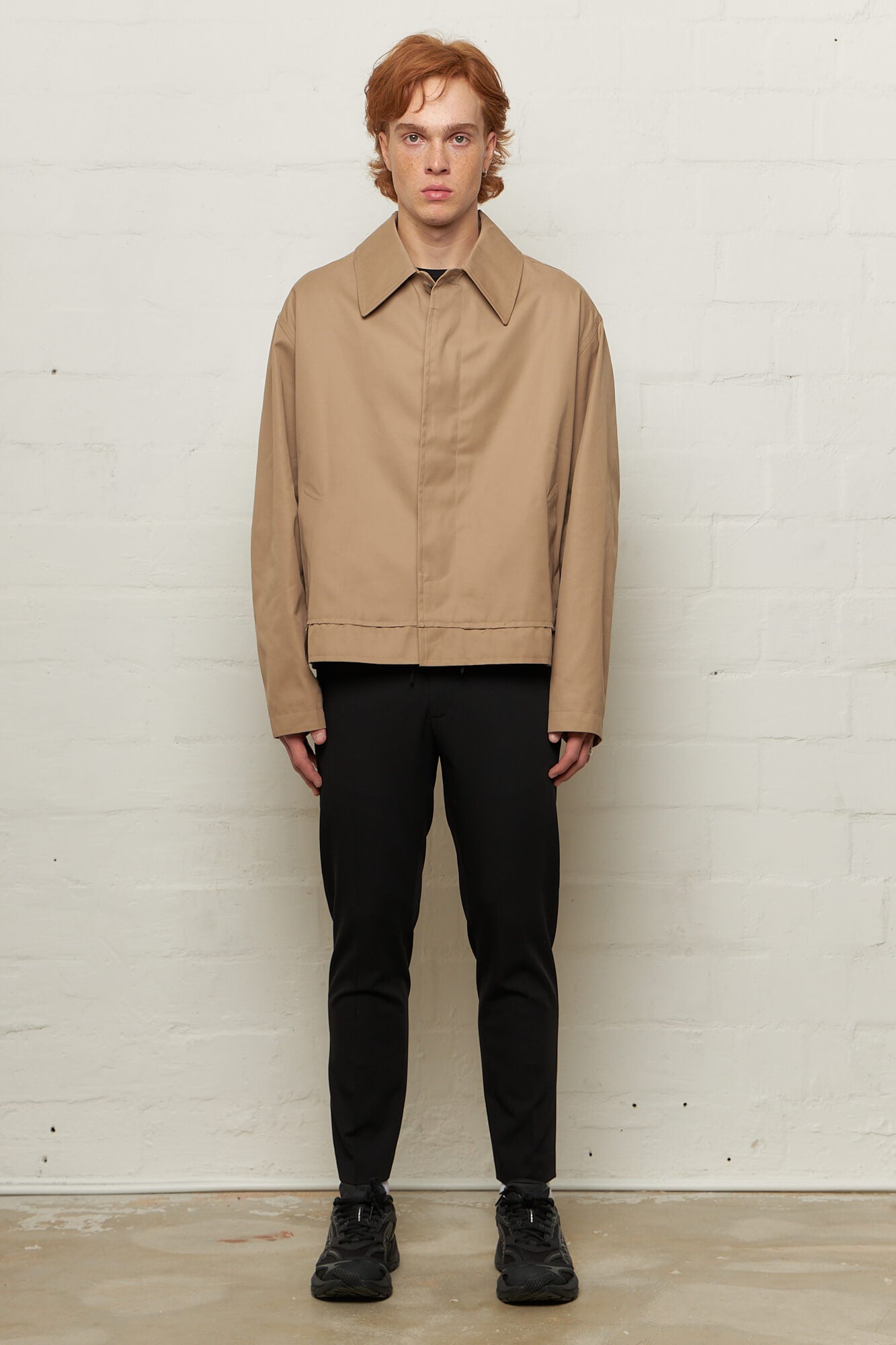 Roger Cropped Mac Coat Desert Beige