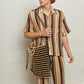 Wood Bead Large Tote Natural/Black