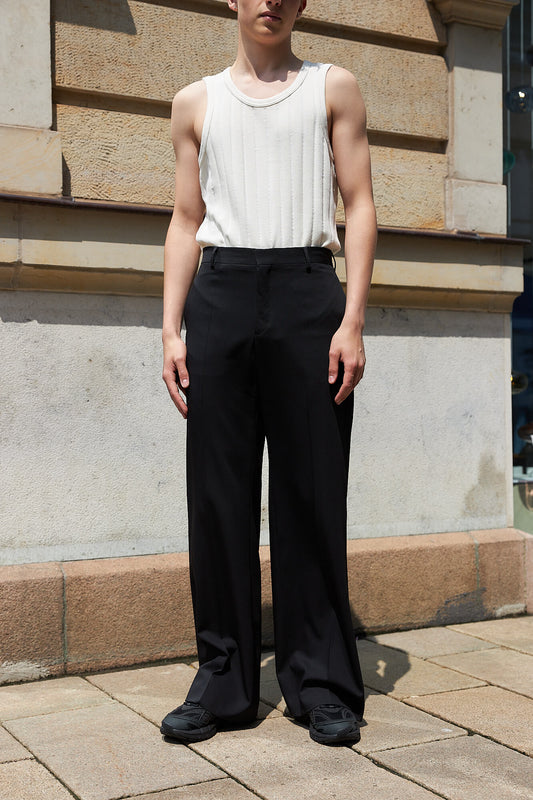 Otto Wide Leg Trousers Elastic Black