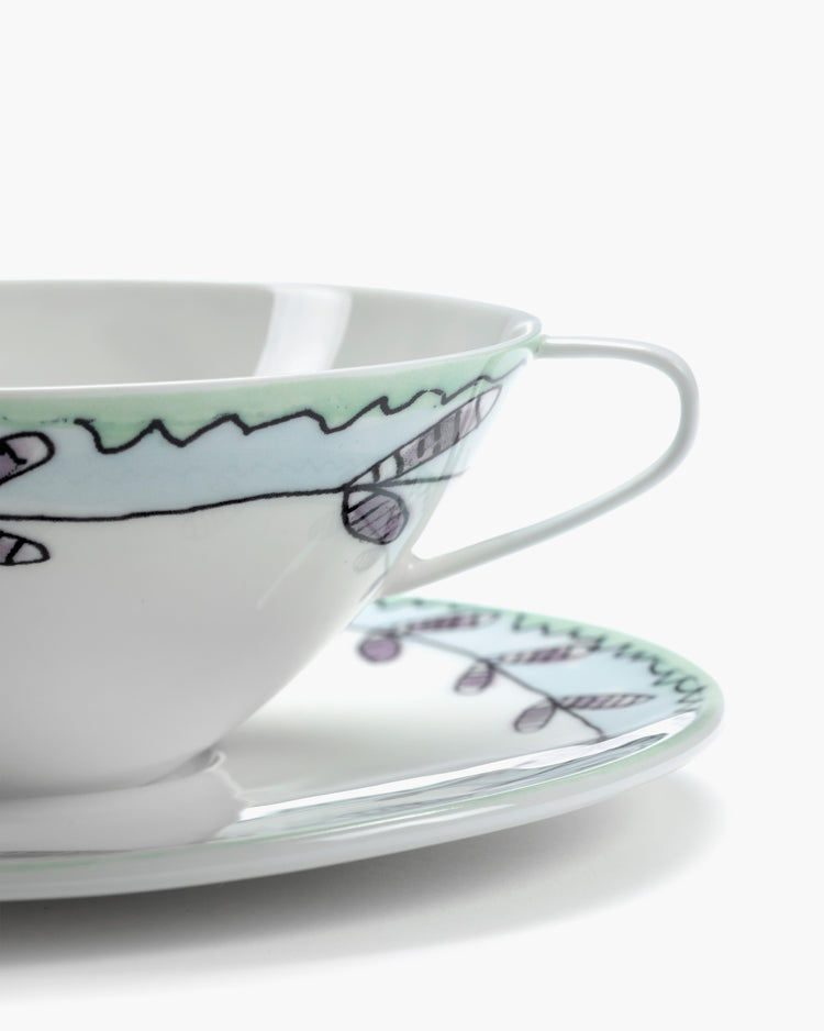 Tea Cup + Saucer Blossom Milk Mf