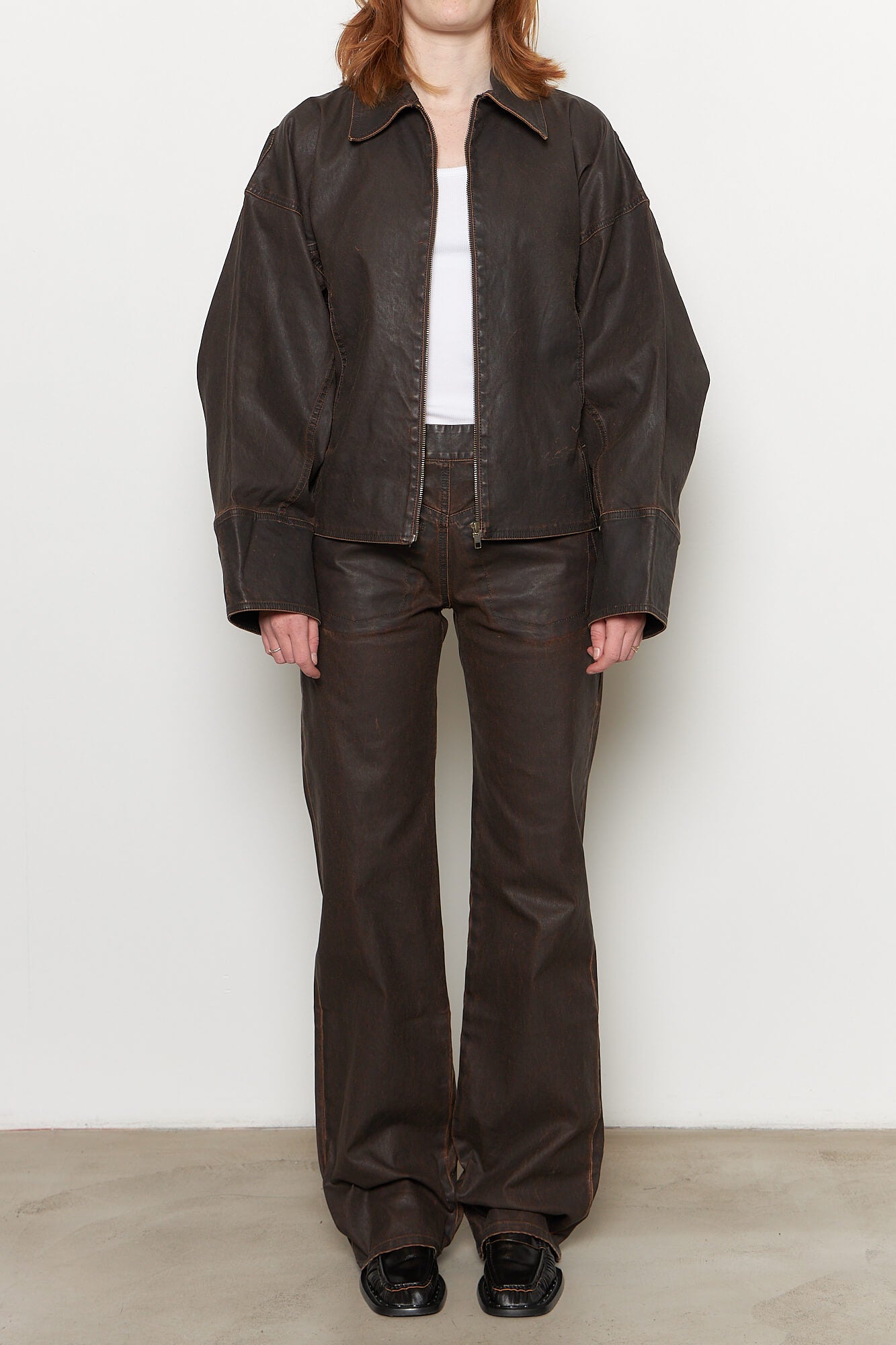 Macfly Brown Wax Boxy Jacket