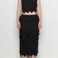 Julia Black Long Skirt with Fringe