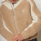 Ercan Two-Tone Fleece Jacket Grey Beige