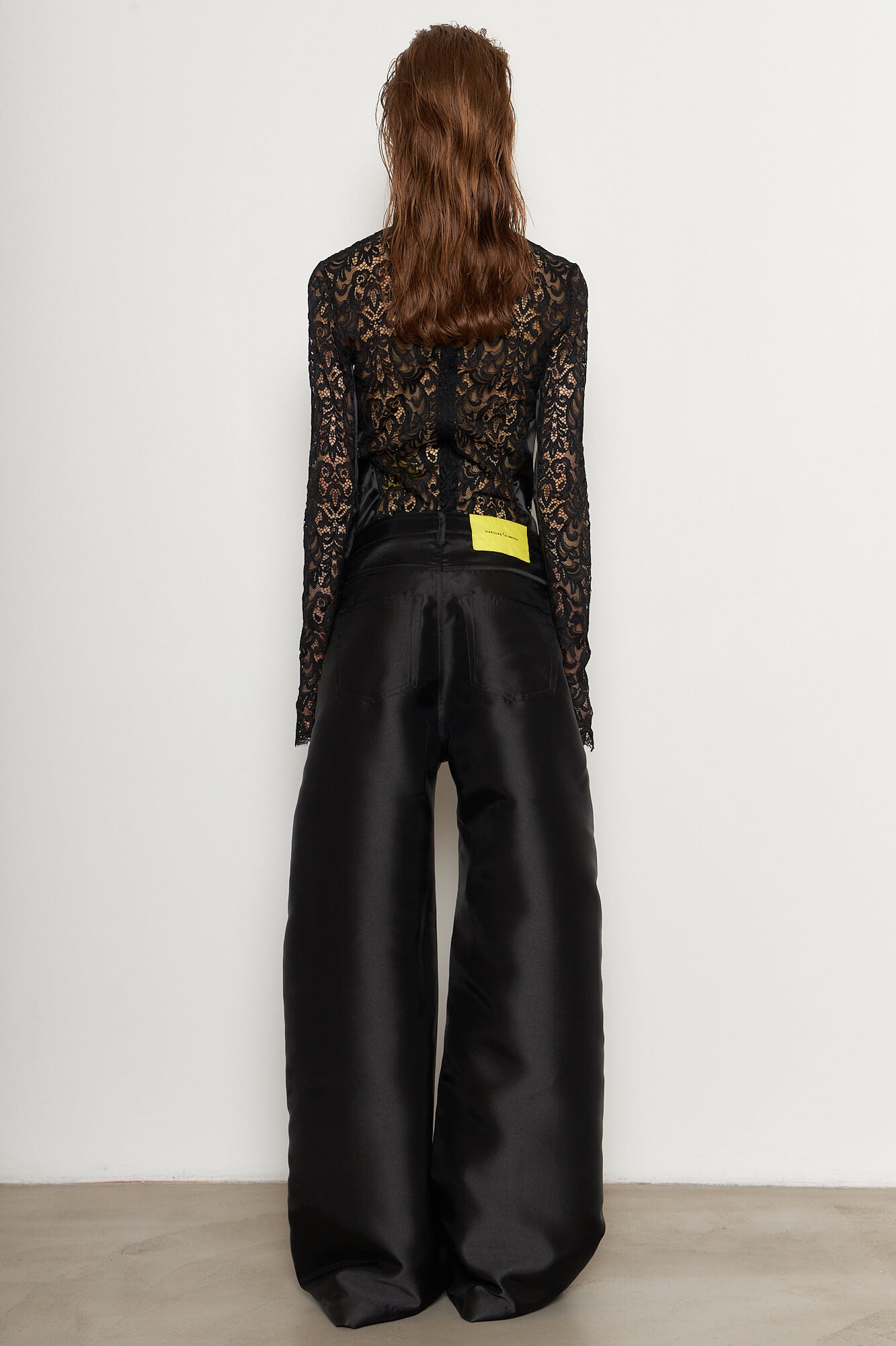 Boyfriend Trousers Satin Black