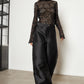 Boyfriend Trousers Satin Black