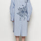 Printed Flower Midi Shirt Dress