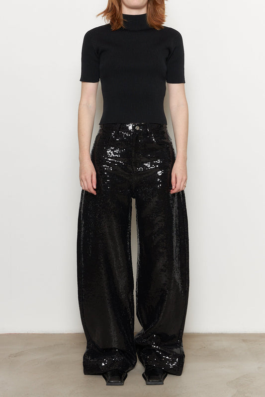 Sequin Boyfriend Style Trousers