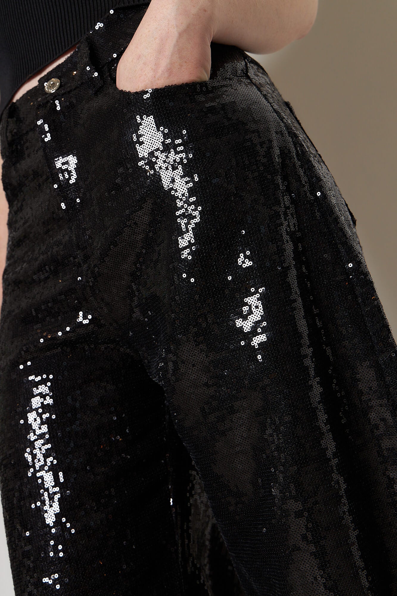 Sequin Boyfriend Style Trousers