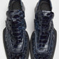 Isla Navy Snake Loafer Mules