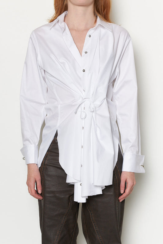 White Cotton Wrap Shirt