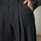 Pinstripe Wool Pleated Trousers