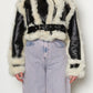 Leather and Shearling High Neck Jacket