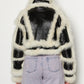 Leather and Shearling High Neck Jacket