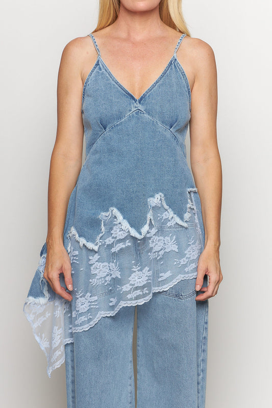 Denim Strap Top