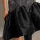 Denim Fitted Dress w Mikado Puff Hem