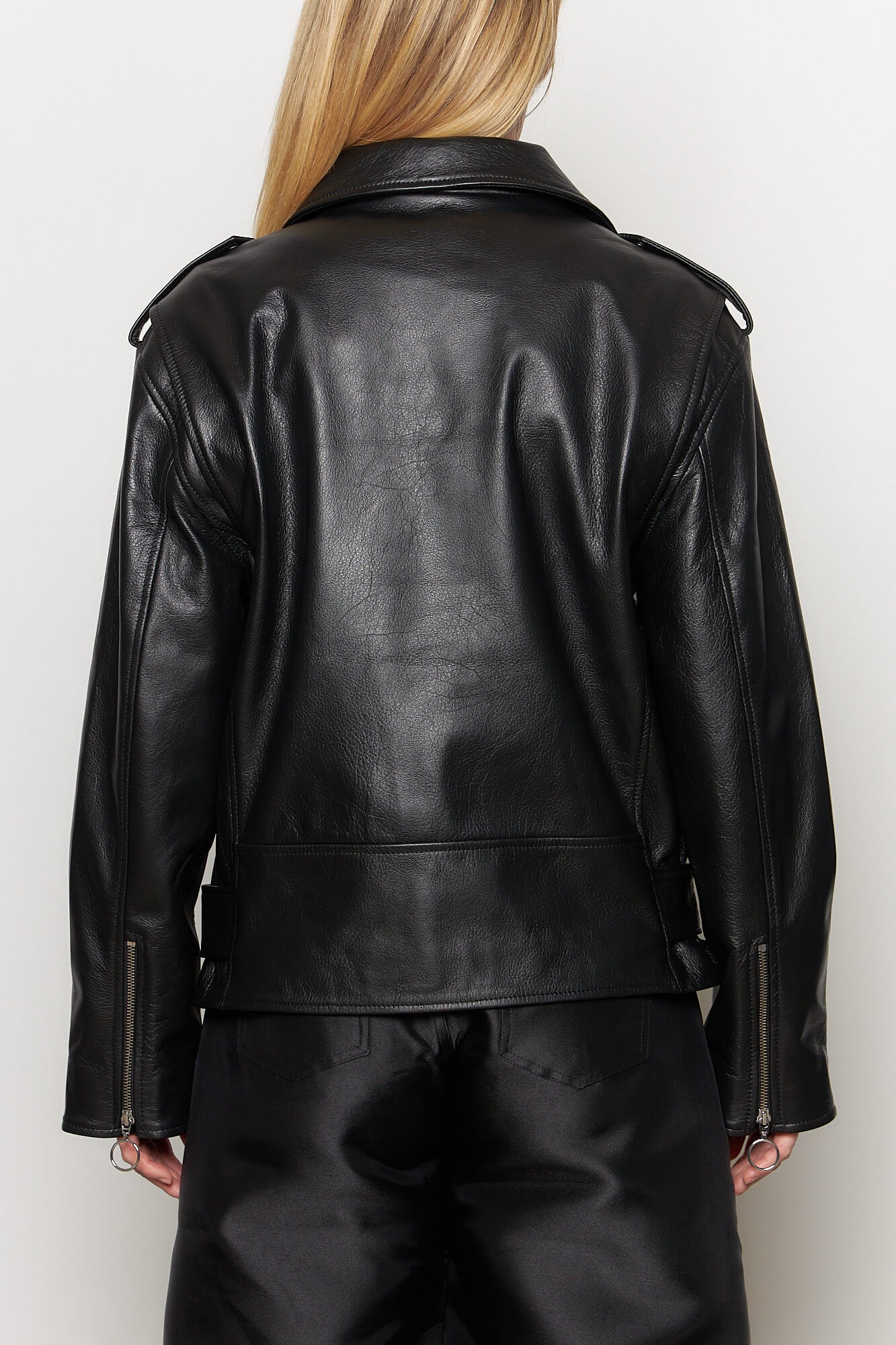 Oversized Leather Biker Jacket
