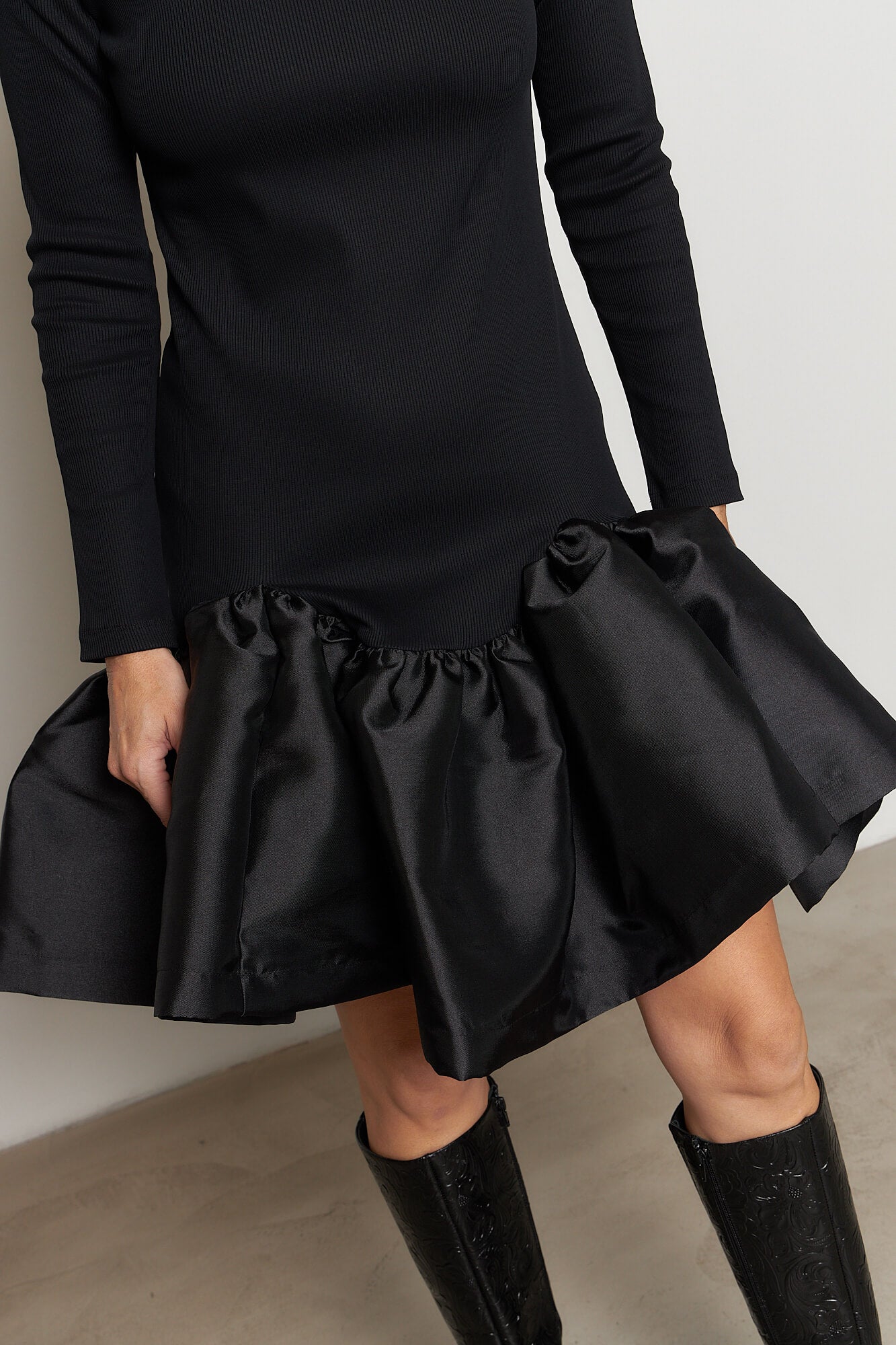 Mini Dress With Puff Skirt